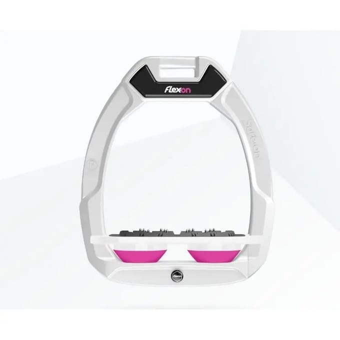 Veiligheidspaardrijzwepen Plat Ultra Grip Wit/Wit/Roze Flex-On Safe-On