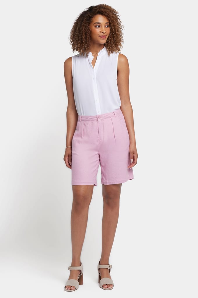 Relaxed Shorts In Stretch Linnen