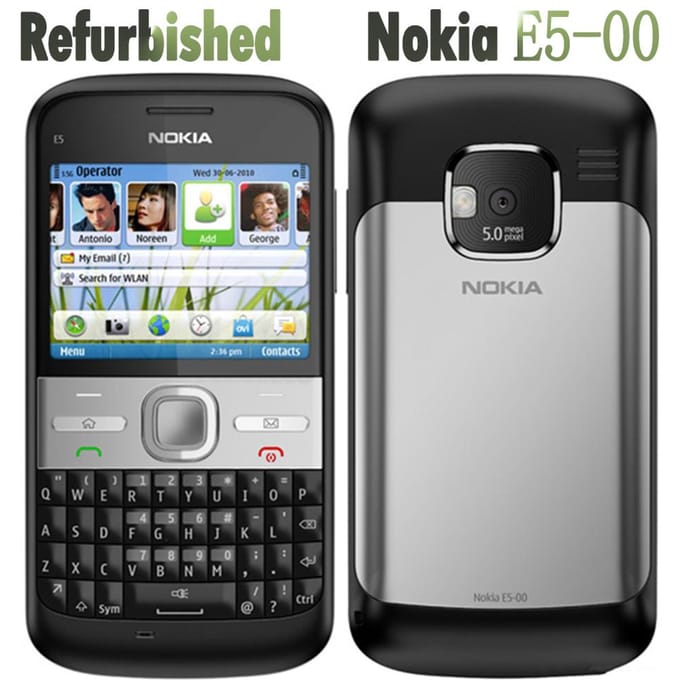 Téléphone Mobile Nokia Original Nokia E5-00 Reconditionné Avec 1 SIM No charger noir