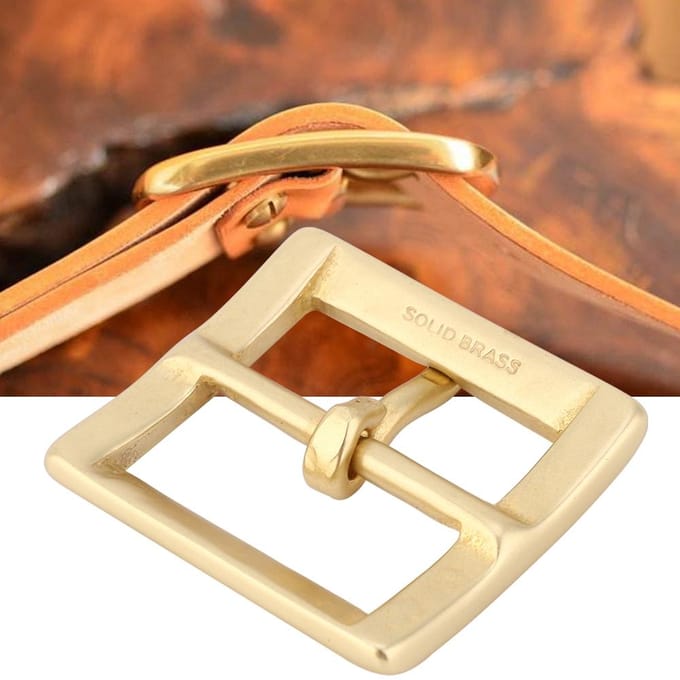 Messing Riemgesp Enkele Pin Eindbalk Hak Goud Leer Ambacht Tas Hardware Accessoires 40x56mm beige