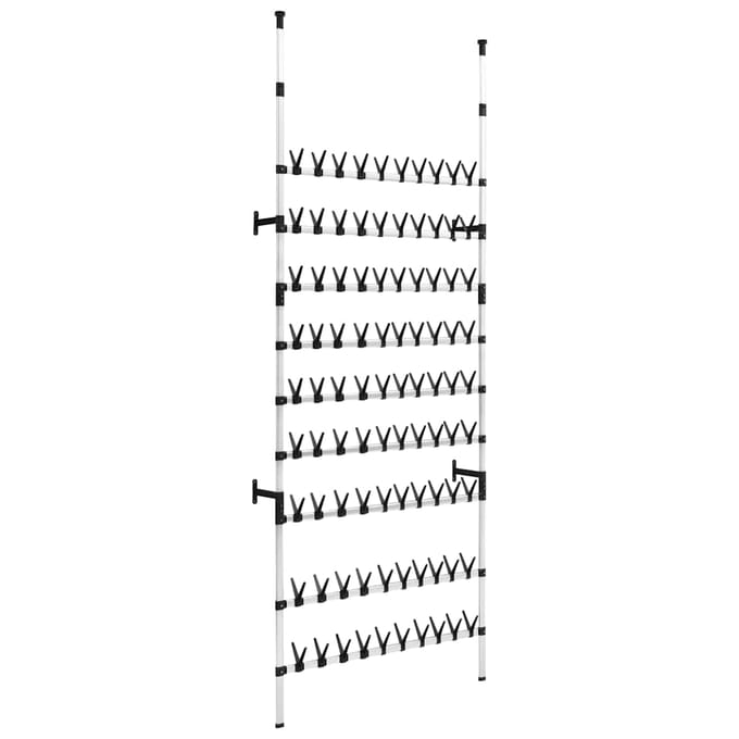 vidaXL - Schoenenrek - met - stangen - telescopisch - aluminium