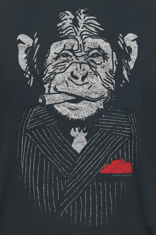 Tierisch - Fun T-shirt - Mafia Ape - M tot 5XL - voor Mannen - zwart