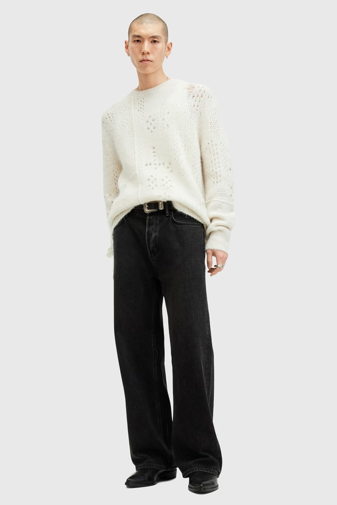 AllSaints Hadwin Crew Black Größe: XXL | Pullover Outlet | Herren | Schwarz