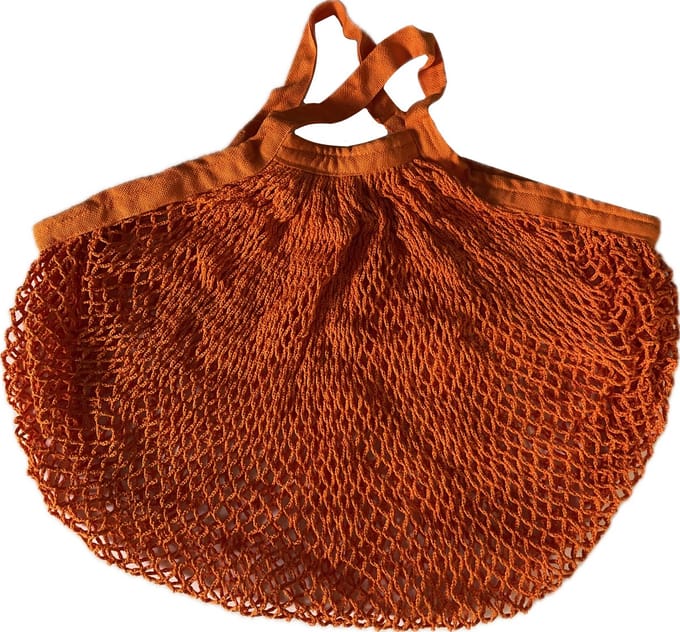 Boodschappentas (oranje) vervaardigd van biologisch katoen