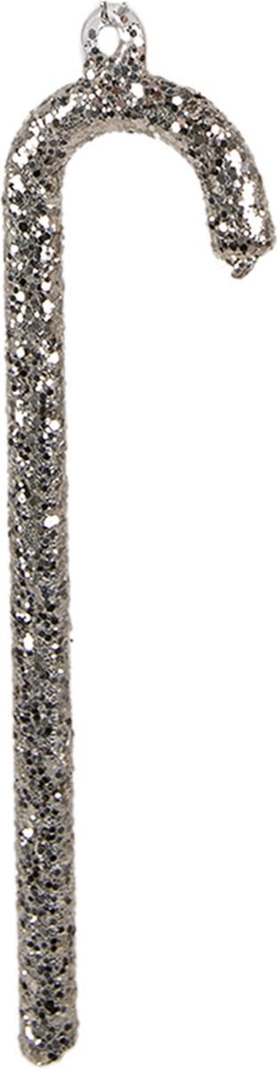 Clayre & Eef Kersthanger Zuurstok 14 cm Zilverkleurig Glas
