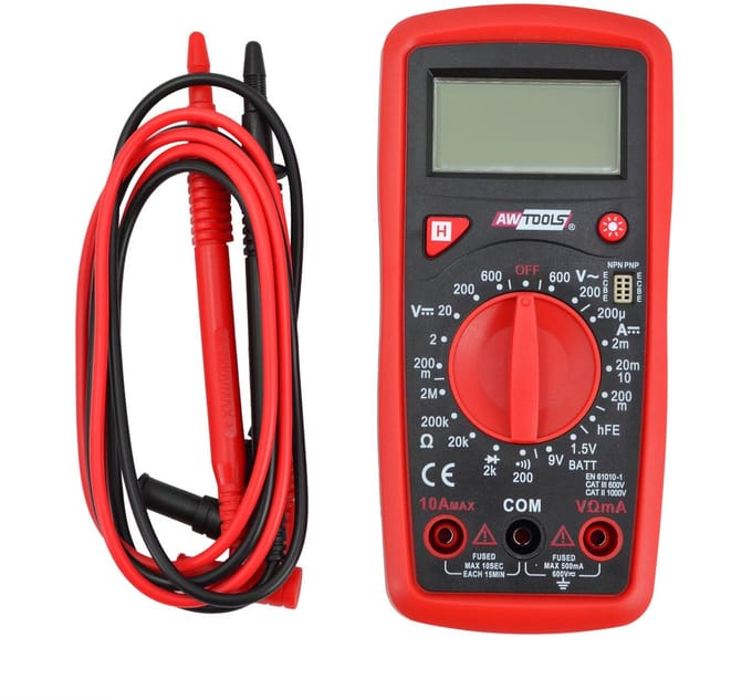 Awtools AW17505 - Universele Digitale Multimeter - Nauwkeurig - Duurzaam - Gebruiksvriendelijk
