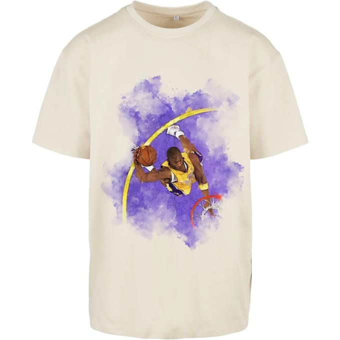 Mister Tee - Basketball Clouds 2.0 Oversize Heren Tshirt - L - Beige