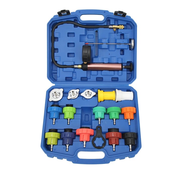 Koelsysteem Lekdetector Radiator Drukkit 0?35psl Auto Detector Gereedschap Koelmiddel Vacuüm Ontluchter blue