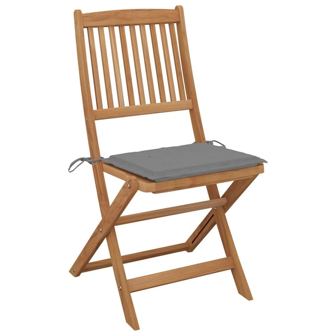 vidaXL - Inklapbare - stoelen - 6 - st - met - kussens - massief - acaciahout