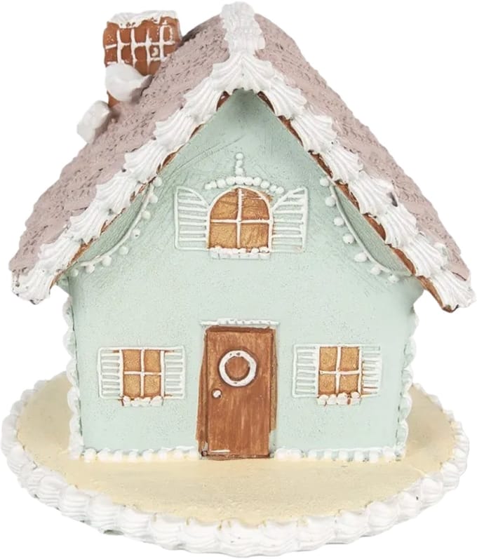 Clayre & Eef Gingerbread house 12 cm Blauw Polyresin