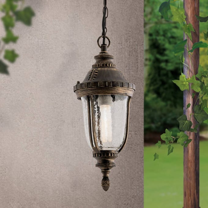 ORION Traditionele pendellamp PAULA met structuurglas