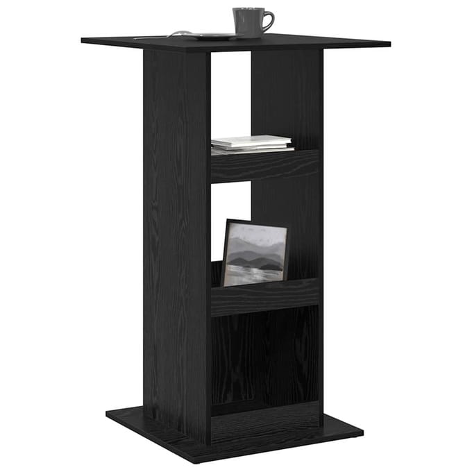 vidaXL - Bartafel - 60 - x - 60 - x - 100 - cm - Bewerkt - hout - Zwart - Eiken - Rechthoekig