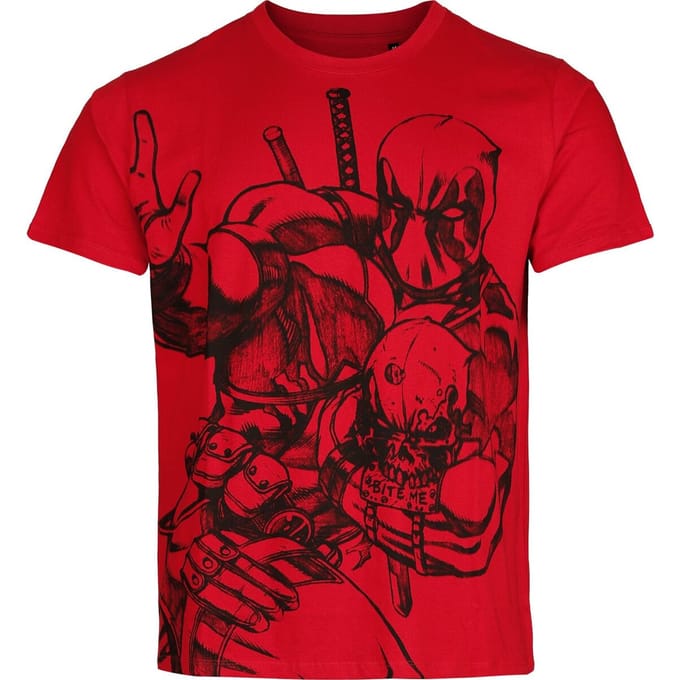Deadpool - Disney T-shirt - Sketch - S tot M - voor Mannen - rood