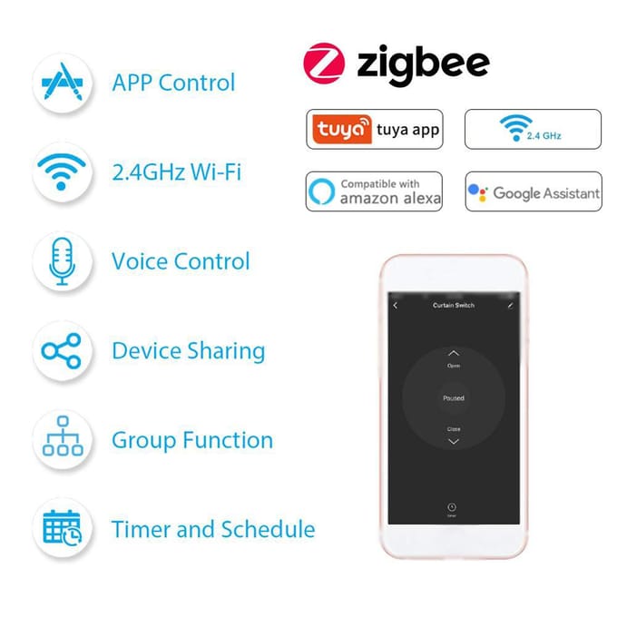 QS-Zigbee-CP03 Tuya ZigBee Intelligente Gordijnschakelaar Module Home Gordijn Modificatie Module zwart