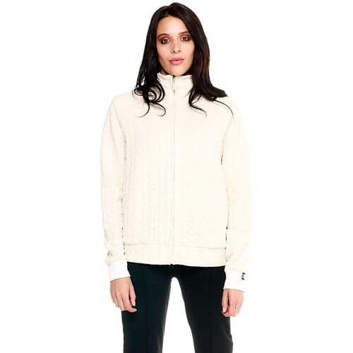 Sweaters Leone 1947 Woman High Collar Bonded Full Zip Greyss