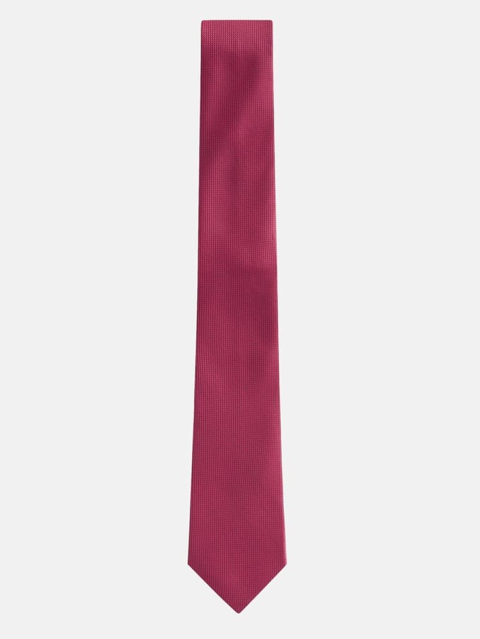 Next - Heren - Smalle stropdas met textuur - Rood