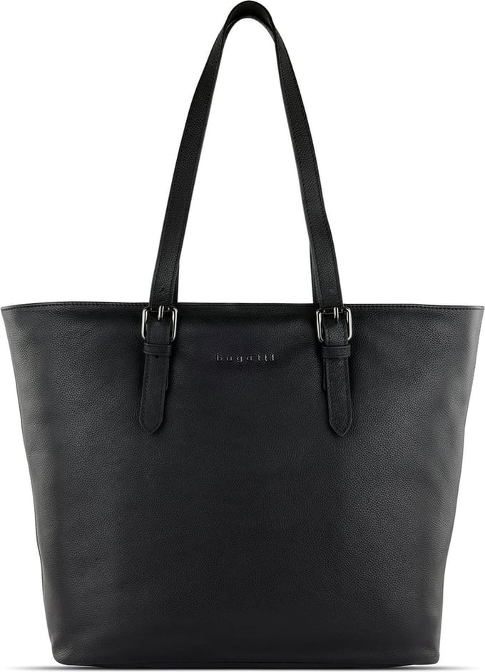 bugatti Schoudertas met laptopvak Bella Shopper Black Zwart
