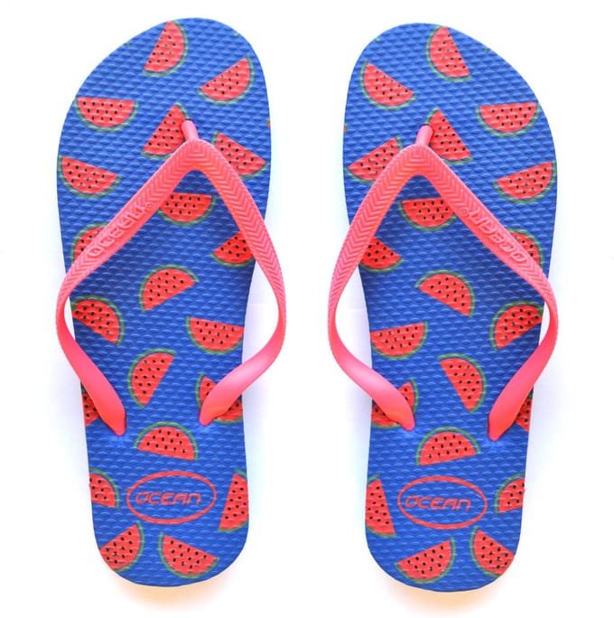 Watermeloen slippers blauw - maat 37