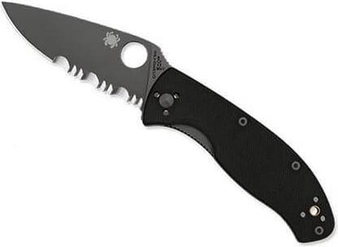 Spyderco zakmes Tenacious PE BKS half gekarteld - RVS