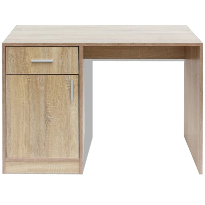 vidaXL - Bureau - met - lade - en - kastje - 100x40x73 - cm - eiken