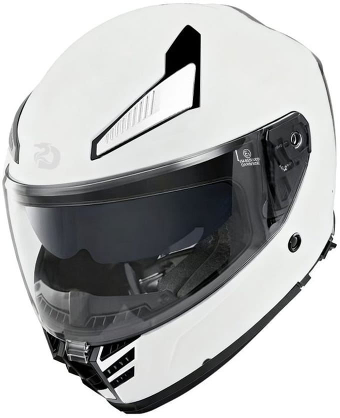 DAWNRISE Integraalhelm met dubbel vizier ECE 22.06 - Wit - Maat XS