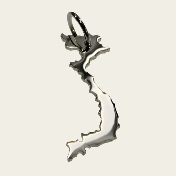 Zilveren Landkaart Vietnam ketting hanger