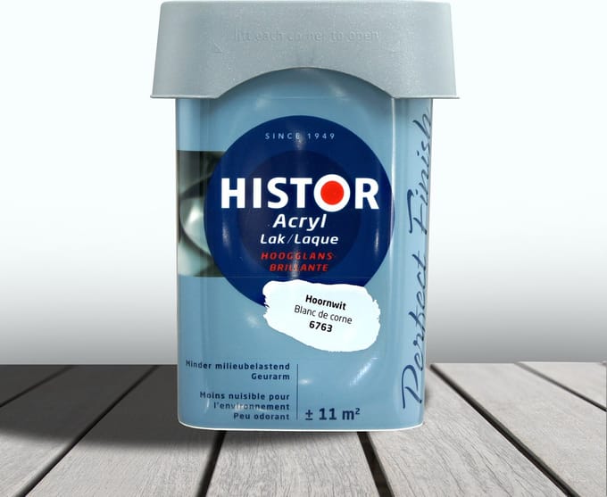 Histor Perfect Finish Lak Acryl Hoogglans 0,75 liter - Hoornwit