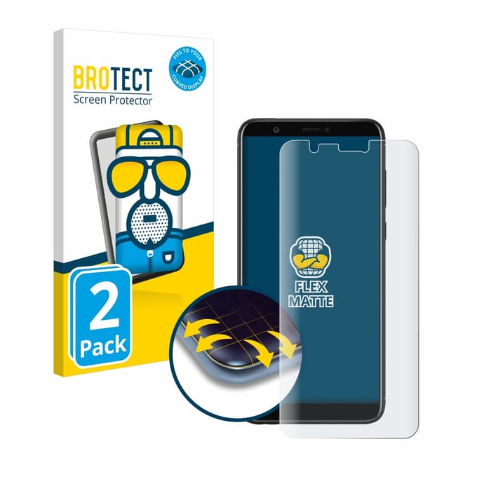 BROTECT - Screenprotector voor Huawei P smart 2018 - Folie Beschermfolie matte volledig dekking 2 Stuks
