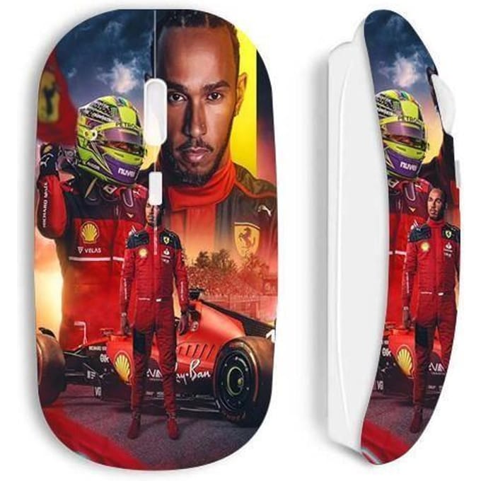 Souris sans fil - maniacase - Lewis Hamilton - blanche - USB - optique