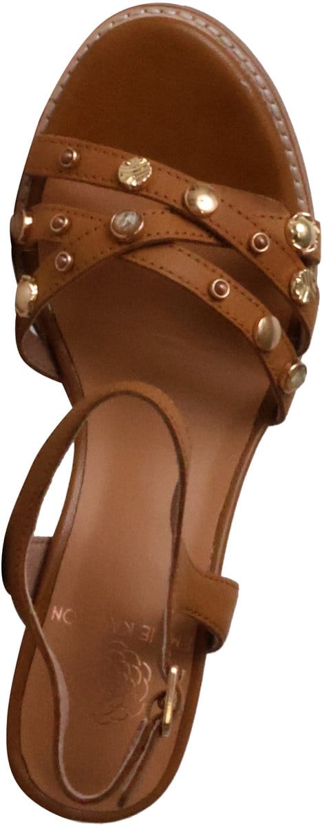 Leren sandalen met hak, model Aicha