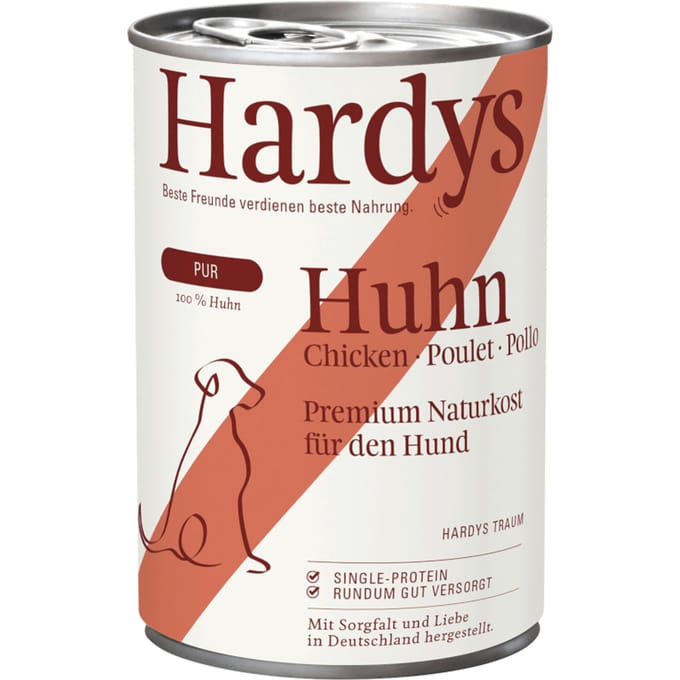 Voordeelverpakking: 24x 400g Hardys Pure Kip natvoer voor honden