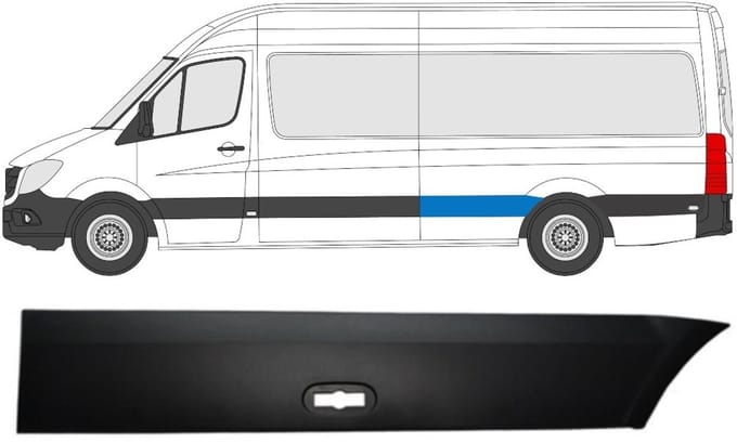 Zijlijst sierlijst achterspatbord voor Volkswagen Crafter 2005-2017 / Links