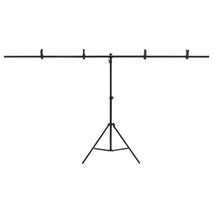 Vidaxl Achtergrondstandaard, T-vormig, Zwart, 201X60X(70-200) cm