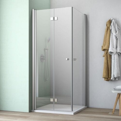 GEO maw flex corner entry 2-piece with hinged folding door and swing door, 100 x 80 cm AE41010802360