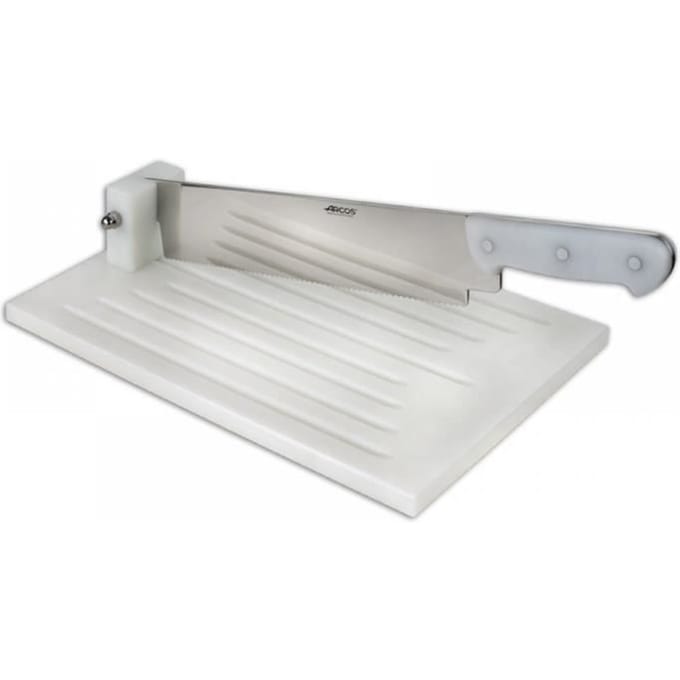 Planche coupe pain - Arcos - Lame crantée - Acier inoxydable - Plastique haut de gamme - Blanc blanc
