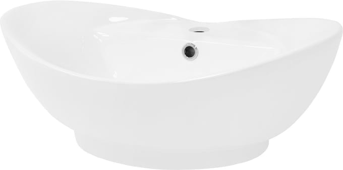 Ovale wastafel met overloop 59x39,5x20,5 cm wit keramiek LuxeBath