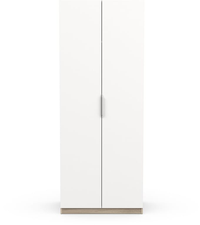 Garderobekast Spectre 80cm - mat wit/eik