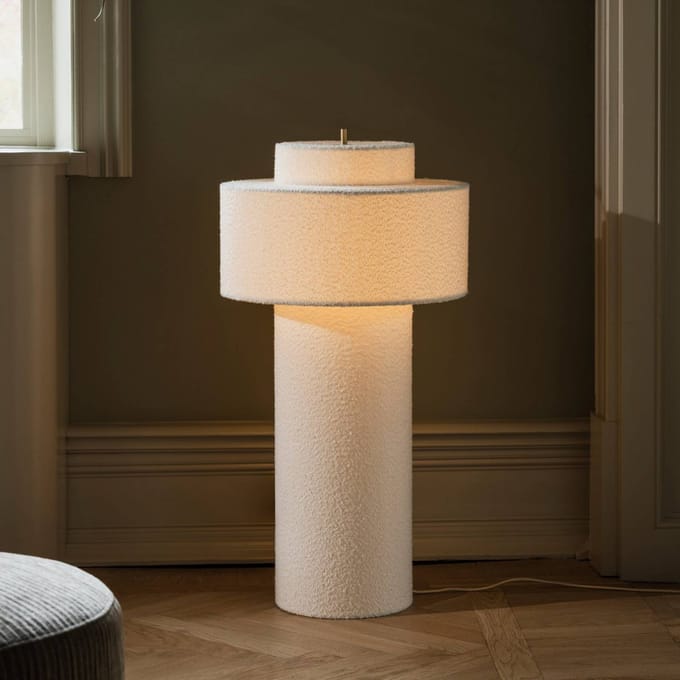 Globen Lighting vloerlamp Noah, wit, hoogte 88 cm, textiel