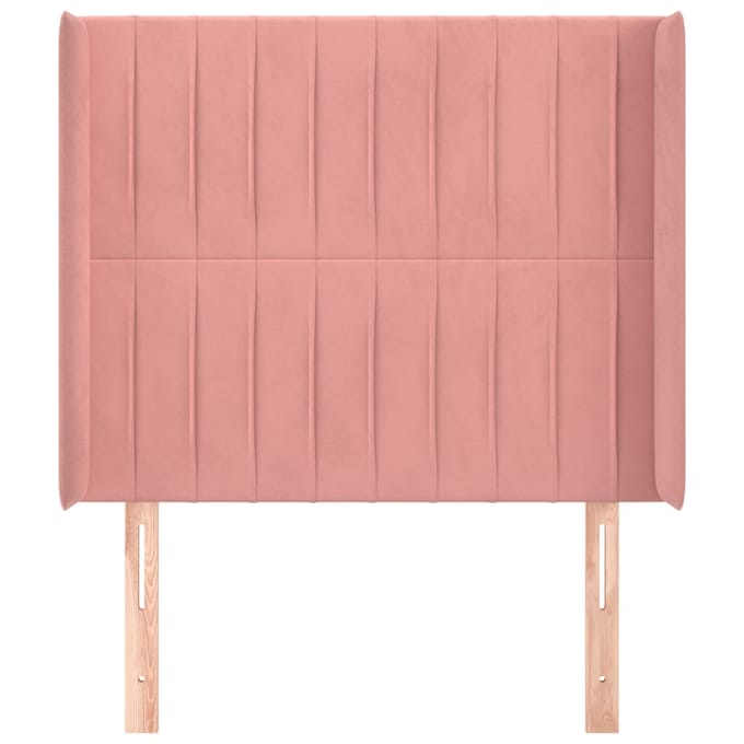 vidaXL - Hoofdbord - met - randen - 93x16x118/128 - cm - fluweel - roze