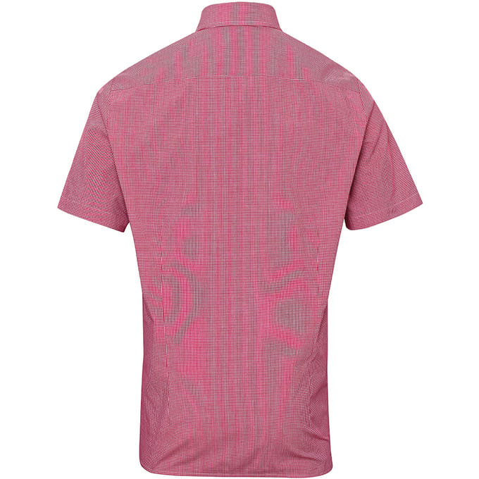 Premier Heren Gingham Shirt met korte mouwen (Rood/Wit)