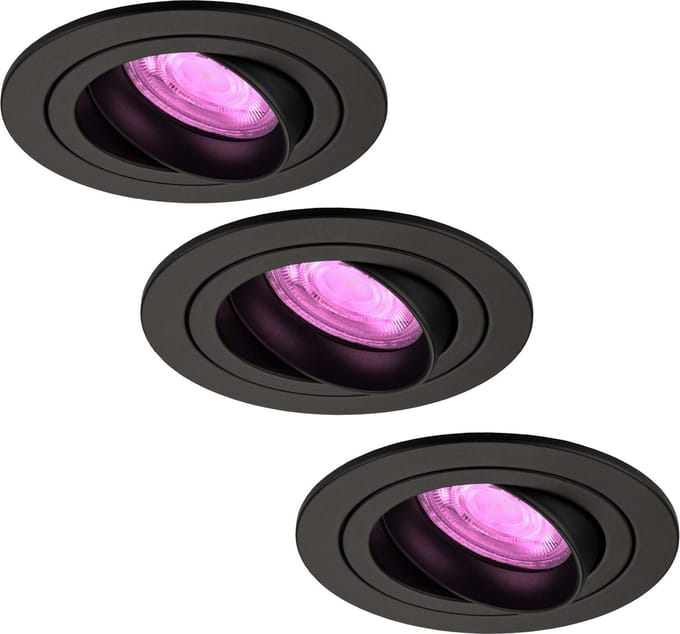 Ledvion - 3X SMART LED Inbouwspot Tokyo - Zwart - Dimbaar
