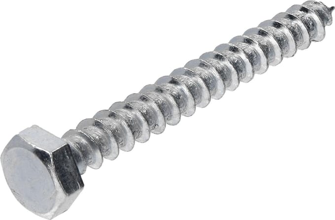 Houtdraadbout. M6 x 50mm. lang. Gegalvaniseerd. 60 stuks Houtfret. ifix.