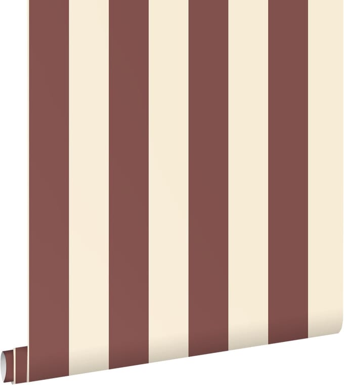 ESTAhome behang strepen bordeaux rood en wit - 0.53 x 10.05 m - 131978