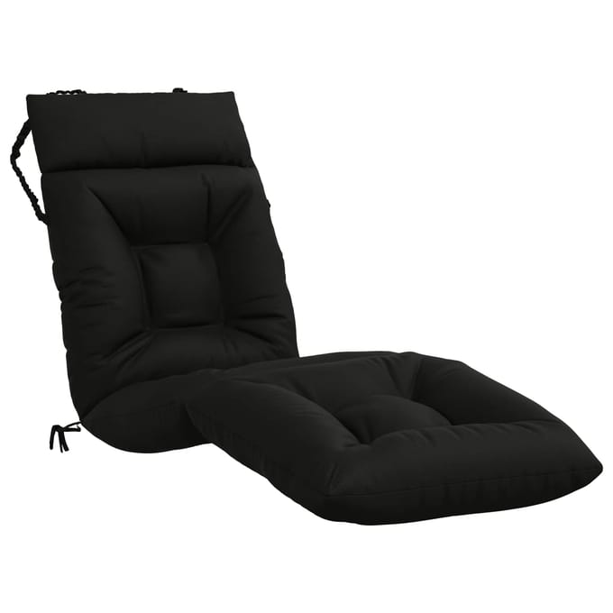 vidaXL - Ligstoel - Kussen - VIANEN - 100% - Polyester - Zwart - 200 - x - 60 - x - 8 - cm