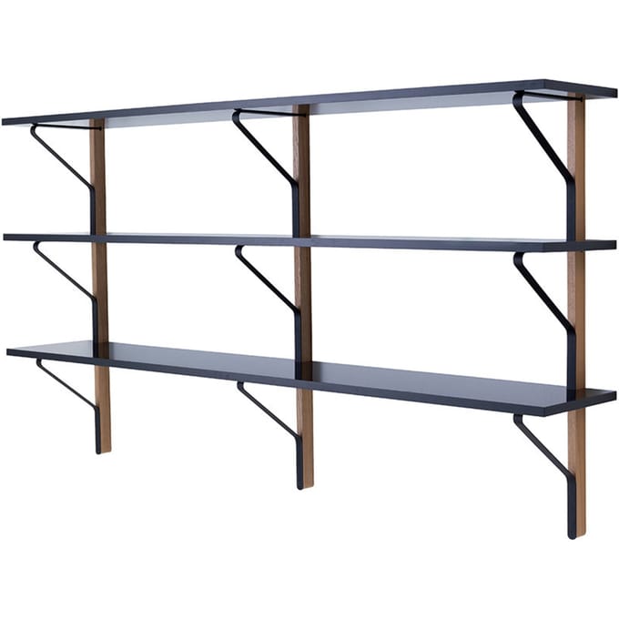 Artek - Kaari wandplank drie planken klein - zwart