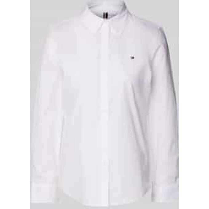 Regular fit overhemdblouse met logostitching