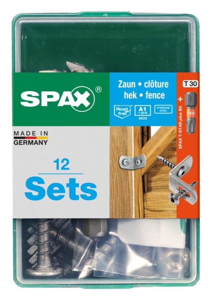 Spax Montageset Voor Schuttingdelen Rvs 12 Sets