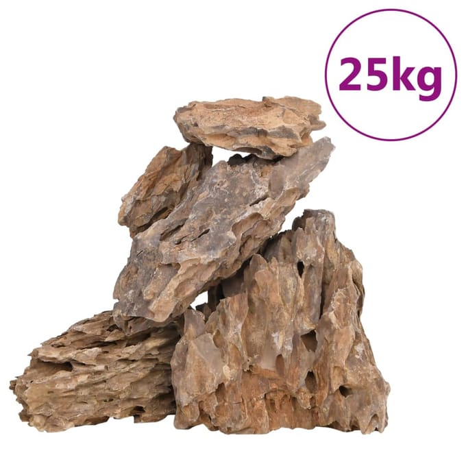 vidaXL Drakenstenen gemengde kleur 25 kg 10-30 cm