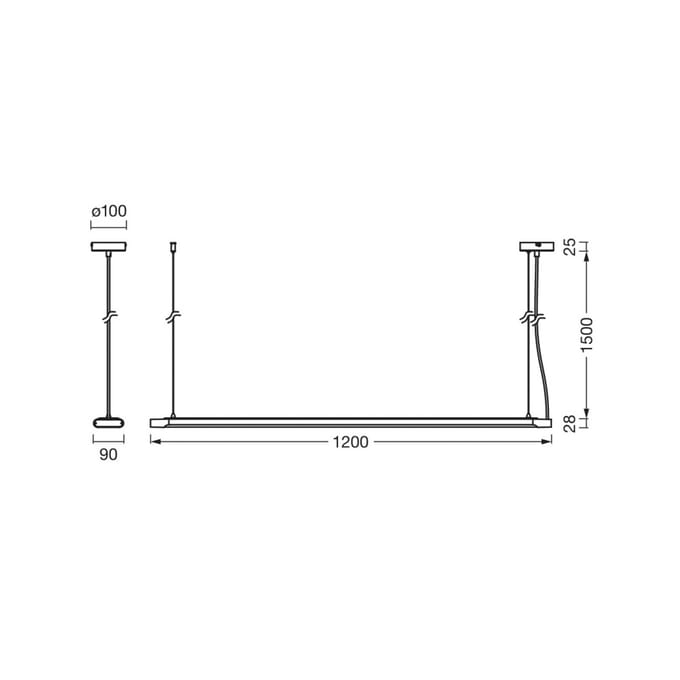 OSRAM LED hanglamp Office line Slab wit 4.000 K dimbaar