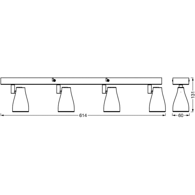 LEDVANCE Pear LED opbouwspot GU10 4-lamps grijs